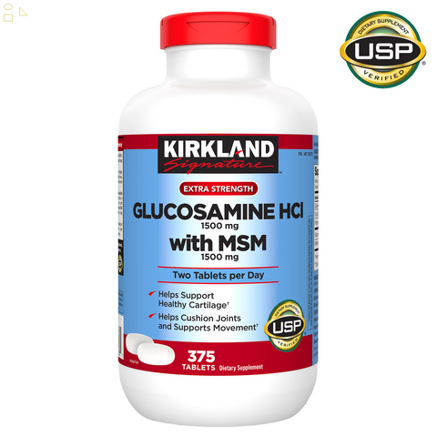 K.S Signature Glucosamine 1500 mg with MSM 1500mg Per Serving, 375 Tablets Joint health