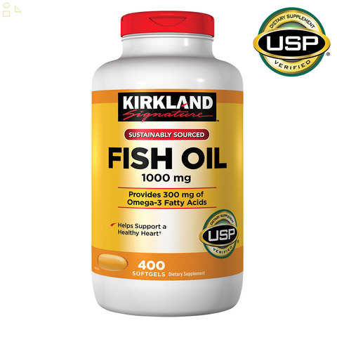 Kirkland Fish Oil 1000 Mg., 400 Softgels | Omega-3 Fatty Acids