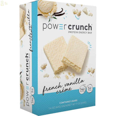 Power Crunch ORIGINAL Protein Energy Bar French Vanilla Cream, 7 Oz, 5 Count