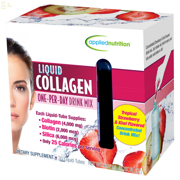 2 Pack Applied Nutrition Liquid Collagen Drink Mix 4000 Mg., 30 Tubes each
