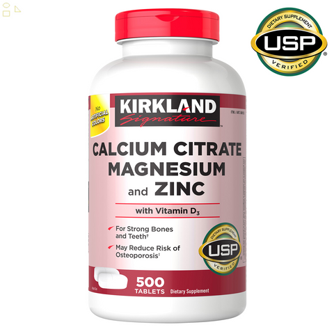 Kirkland Calcium Citrate, Magnesium and Zinc, 500 Tablets