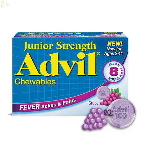 Advil Children's Ibuprofen Ages 2-11 Pain + Fever Relief Medicine, 24 Chewable Tablets 