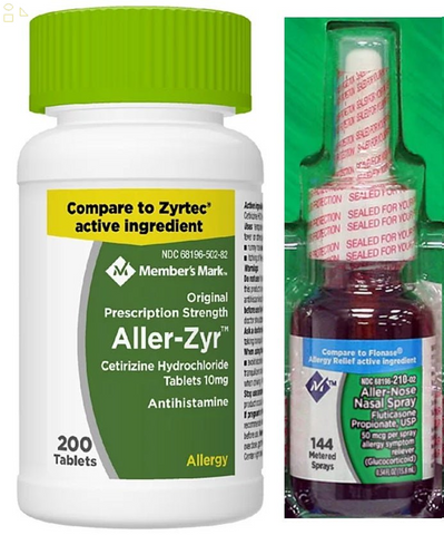 M_M Cetirizine HCL 10 mg (200 Count) Generic Zyrtec  plus Fluticasone Nasal Spray 50Mcg, 1 Bottle 144 Sprays Generic Flonase | 24 H Non Drowsy Allergy Relief | Best Value Generic OTC Allergy Medication | Antihistamine for Sneezing, Runny Nose