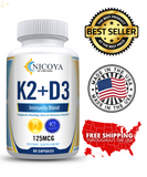 Vitamin K2 D3 Vitamin Supplement with Bioperine, Boost Immunity & Heart Health