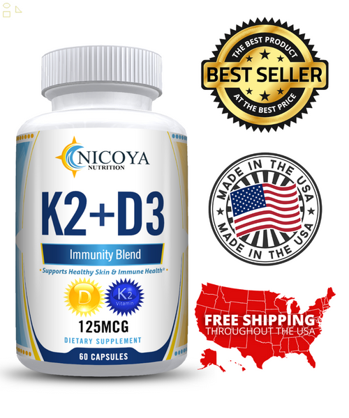 Vitamin K2 D3 Vitamin Supplement with Bioperine, Boost Immunity & Heart Health